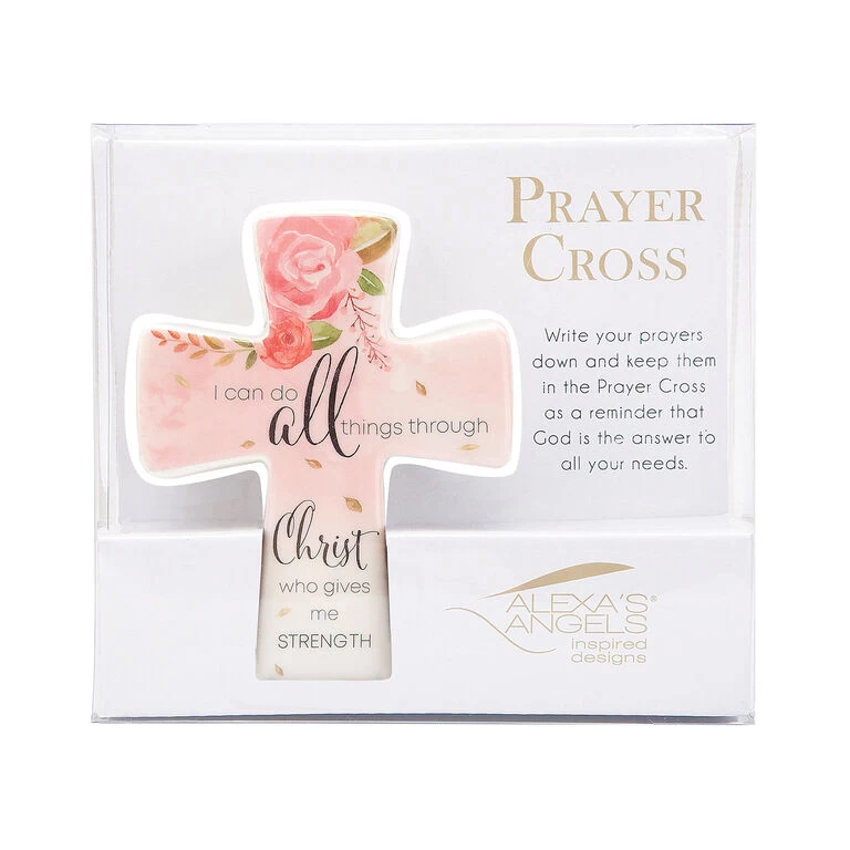 Roman All Things Through Christ Porcelain Prayer Cross - Image 2
