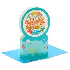 Hallmark All The Happiness Snow Globe Musical 3D Birthday Card With Motion