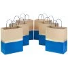Hallmark 13" Blue And Kraft Paper 6-Pack Gift Bag