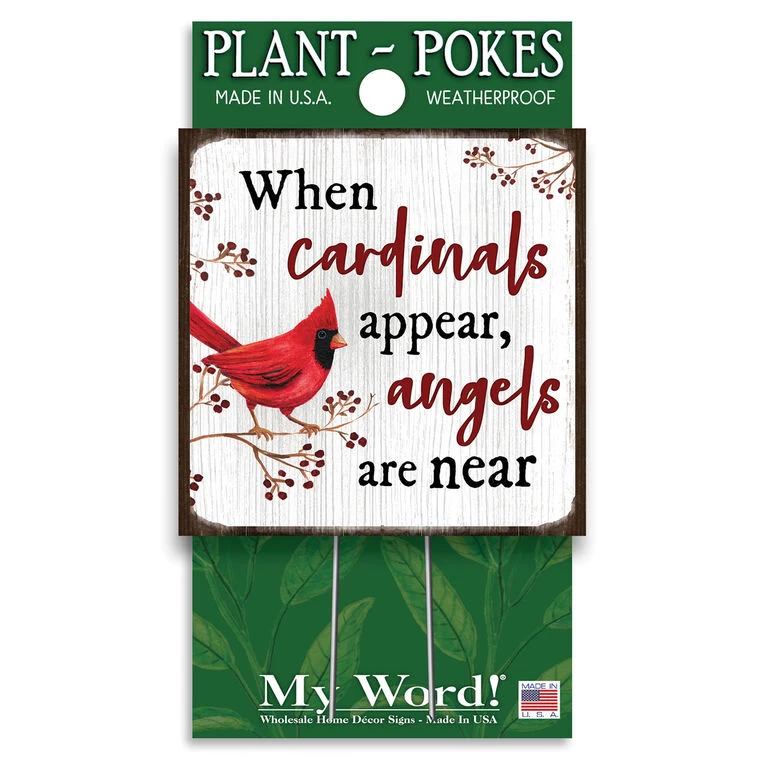 My Word! Cardinal Plant Poke Accent Sign - Image 2