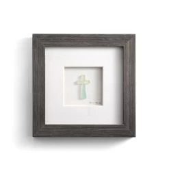 Demdaco Sea Glass Cross Wall Art, 6x6