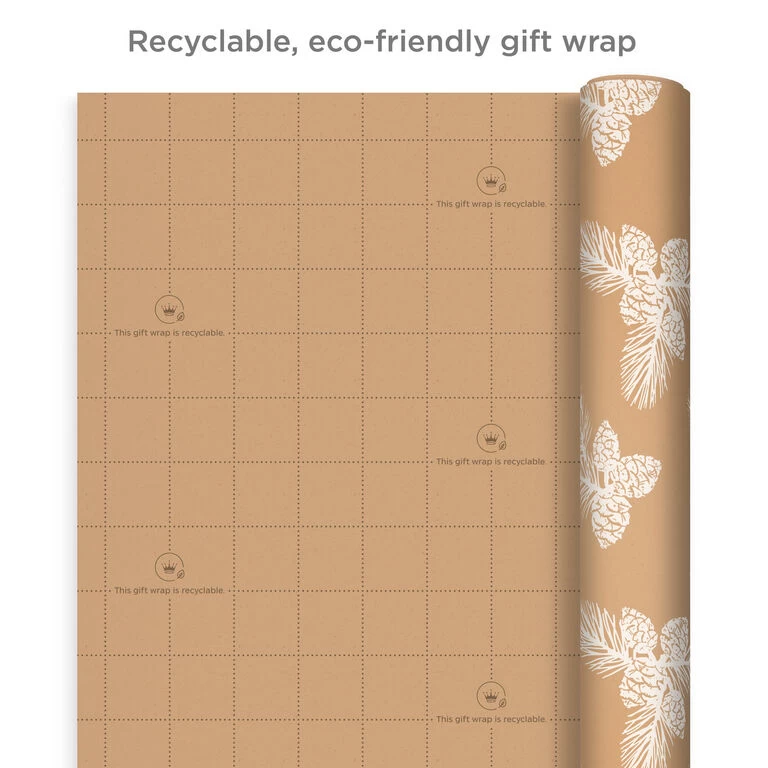 Hallmark Elegant Evergreens 2-Pack Holiday Wrapping Paper, 150 Sq. Ft. - Image 7