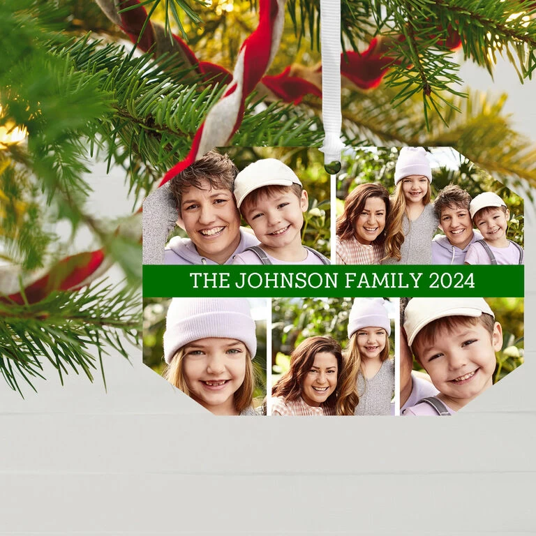 Hallmark Five-Photo Personalized Text And Photo Metal Ornament - Image 2