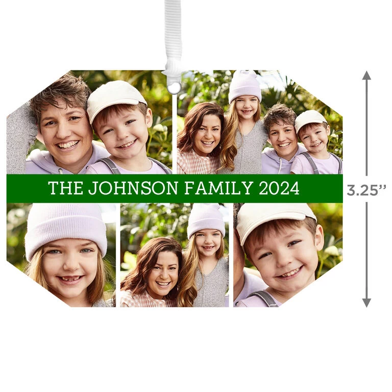 Hallmark Five-Photo Personalized Text And Photo Metal Ornament - Image 3
