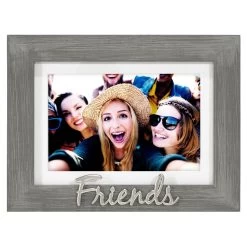Malden Friends Gray Distressed Wood Picture Frame, 4x6/5x7