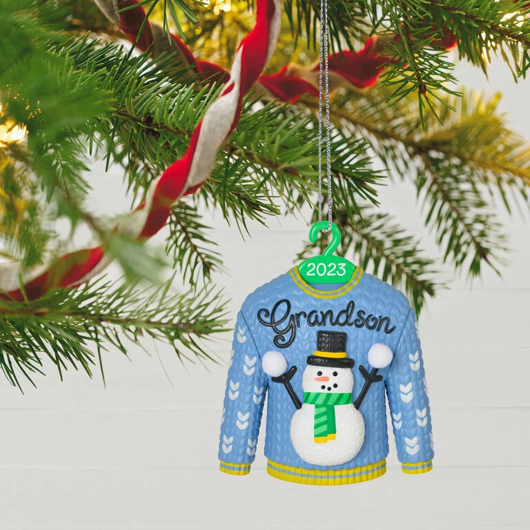 Hallmark Grandson Christmas Sweater 2023 Ornament - Image 2