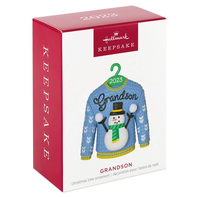 Hallmark Grandson Christmas Sweater 2023 Ornament - Image 4