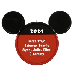 Hallmark Disney Mickey Mouse Ears Silhouette Text Personalized Ornament
