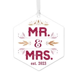 Hallmark Mr. & Mrs. Personalized Text Metal Ornament