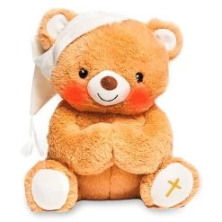 Paws For Prayer Bear Stuffed Animal With Music And Light, 10" H
