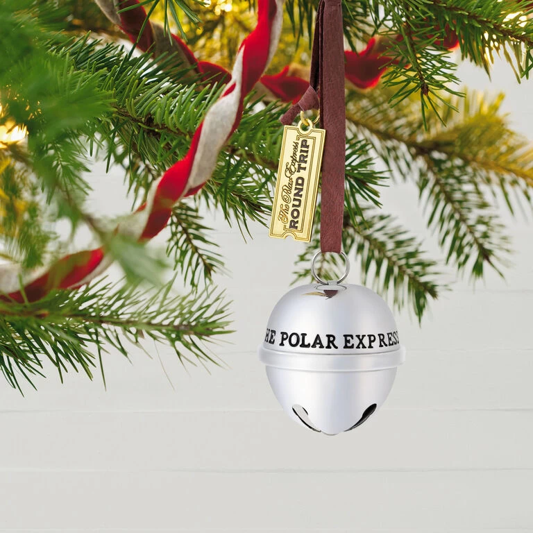 Hallmark The Polar Express™ Santa's Sleigh Bell 2023 Metal Ornament - Image 2