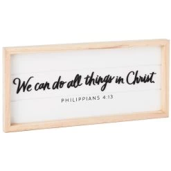 Hallmark We Can Do All Things In Christ Wooden Quote Sign, 15x7